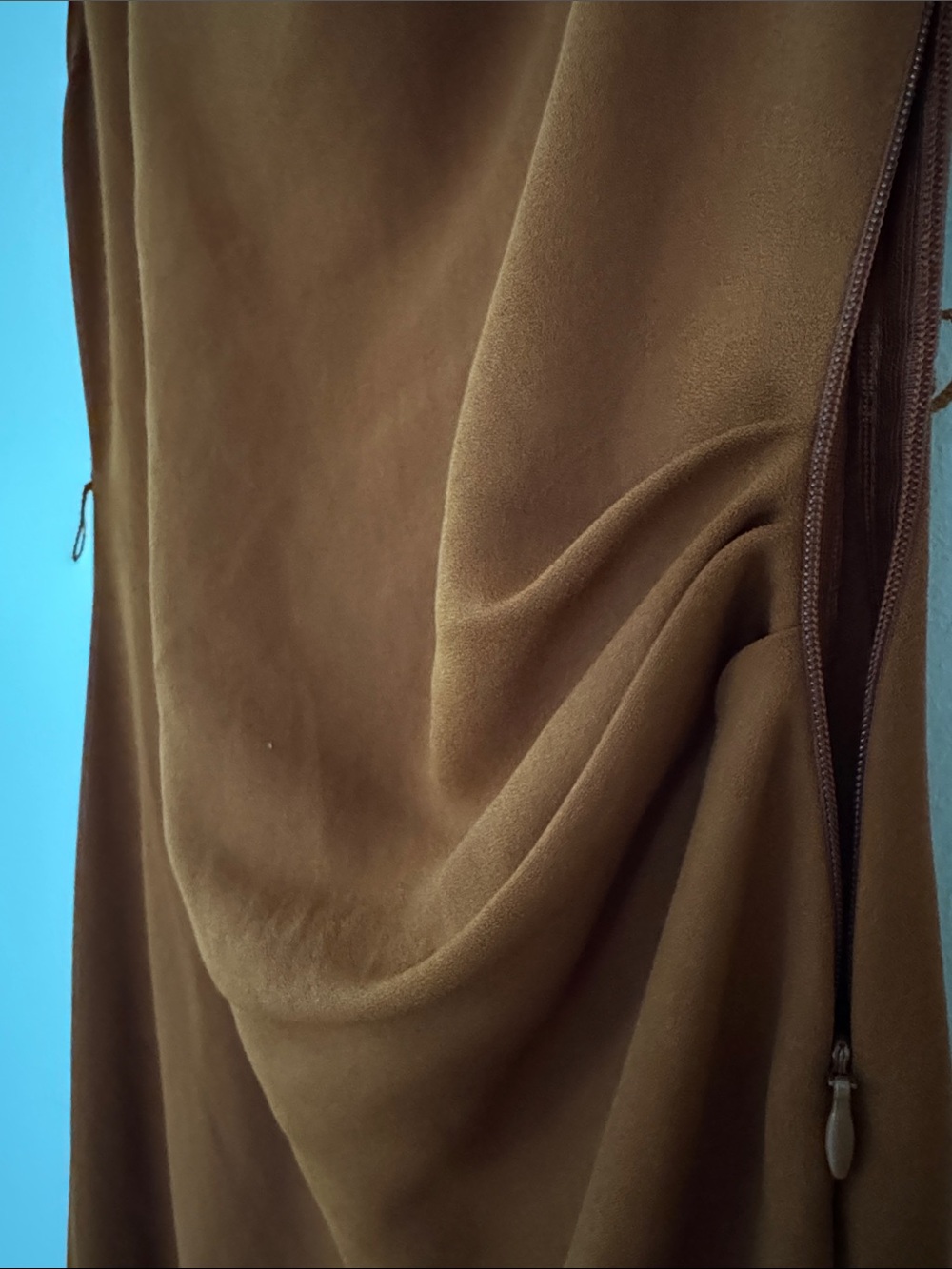 Zara Rust Sleeveless Draped Midi Dress - Picture 2 of 4